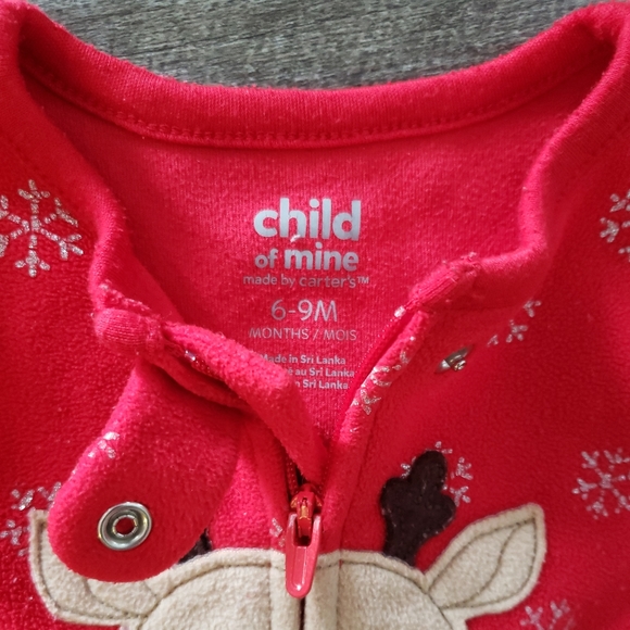 Carter's 6-9mths Fleece Deer Sleeper - Picture 2 of 4
